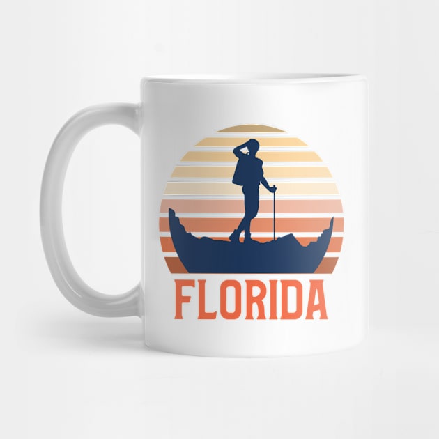 Florida Sunset, Orange and Blue Sun, Gift for sunset lovers T-shirt, Camping, Camper with a Stick by AbsurdStore